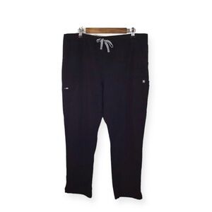 FIGS Yola Skinny Scrub Pants in Black Size XLarge Petite.